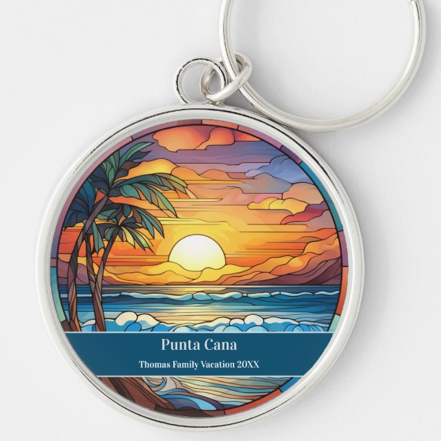 Punta Cana Beach Vacation Key Ring (Front)