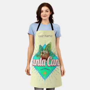 Punta Cana Caribbean Dominican Republic Retro Apron