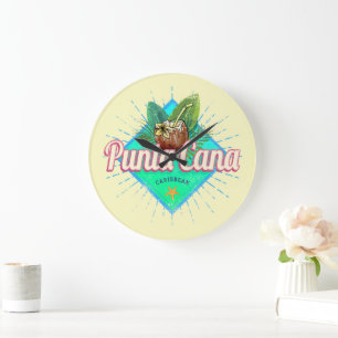 Punta Cana Caribbean Dominican Republic Retro Large Clock