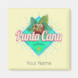 Punta Cana Caribbean Dominican Republic Retro Magnet