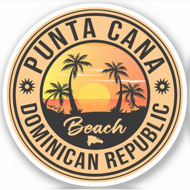 Punta Cana Dominican Palm Tree Beach Vintage (Front)