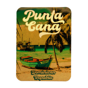 Punta Cana Dominican Palm Tree Beach Vintage Magnet