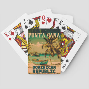 Punta Cana Dominican Palm Tree Beach Vintage Playing Cards