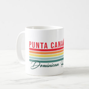 Punta Cana Dominican Palm Tree Retro Sunset Coffee Mug