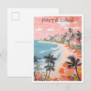 Punta Cana Dominican Republic Art Travel Postcard