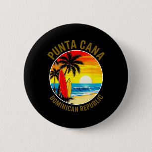 Punta Cana Dominican Republic Beach Sunset Vacatio 6 Cm Round Badge