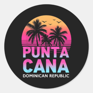 Punta Cana Dominican Republic Beach Vacation Famil Classic Round Sticker