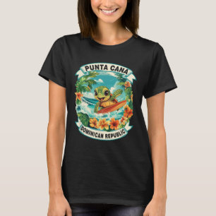 Punta Cana Dominican Republic Cute Sea Turtle Surf T-Shirt