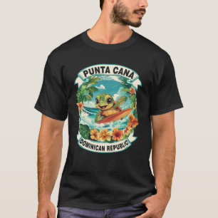 Punta Cana Dominican Republic Cute Sea Turtle Surf T-Shirt