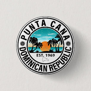 Punta Cana Dominican Republic Family Souvenir 80s 3 Cm Round Badge