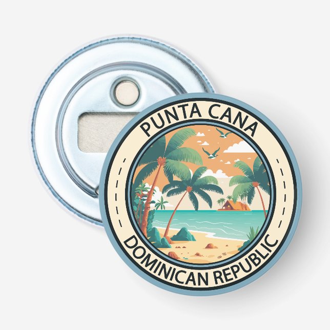 Punta Cana Dominican Republic Hut Badge Bottle Opener (Front)