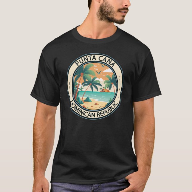 Punta Cana Dominican Republic Hut Badge T-Shirt (Front)