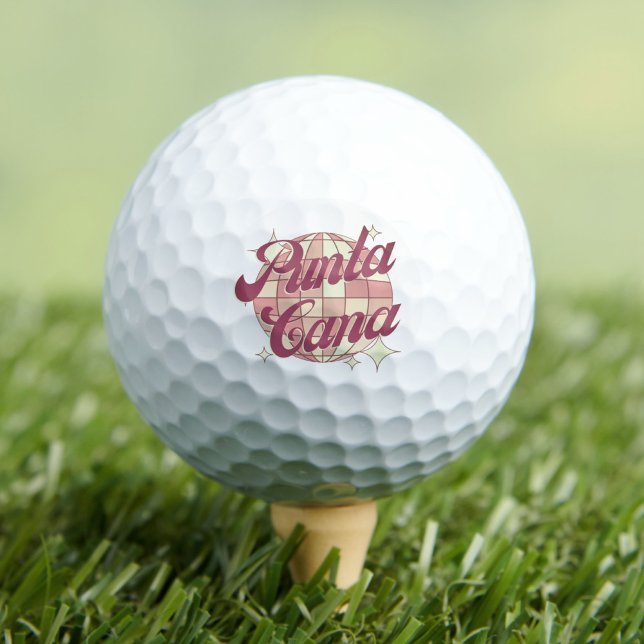 Punta Cana Dominican Republic Retro Postcard Golf Balls (Creator Uploaded)