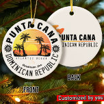 Punta Cana Dominican Republic - Retro Souvenir 60s Ceramic Ornament<br><div class="desc">This retro Punta Cana of the Dominican Republic Vintage design makes a great Christmas or Birthday gift for fans of Punta Cana beach. The retro summer vibes design is a perfect gift for travel lovers and tropical destinations fans.</div>