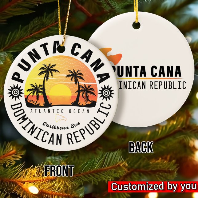 Punta Cana Dominican Republic - Retro Souvenir 60s Ceramic Ornament (Creator Uploaded)