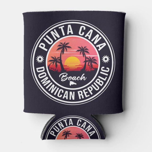 Punta Cana Dominican Republic - Retro Souvenir 80s Can Cooler (Front)