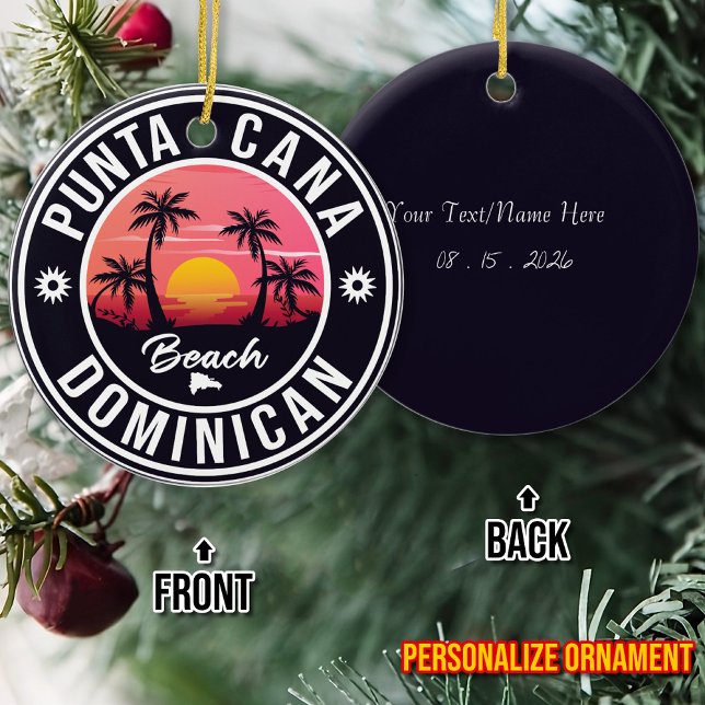 Punta Cana Dominican Republic - Retro Souvenir 80s Ceramic Ornament (Creator Uploaded)