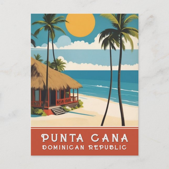 Punta Cana Dominican Republic Retro Vintage Travel Postcard (Front)