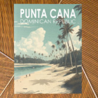 Punta Cana Dominican Republic Travel Art Vintage