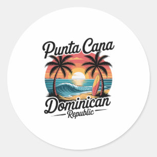 Punta Cana Dominican Republic Tropical Beach Vacat Classic Round Sticker
