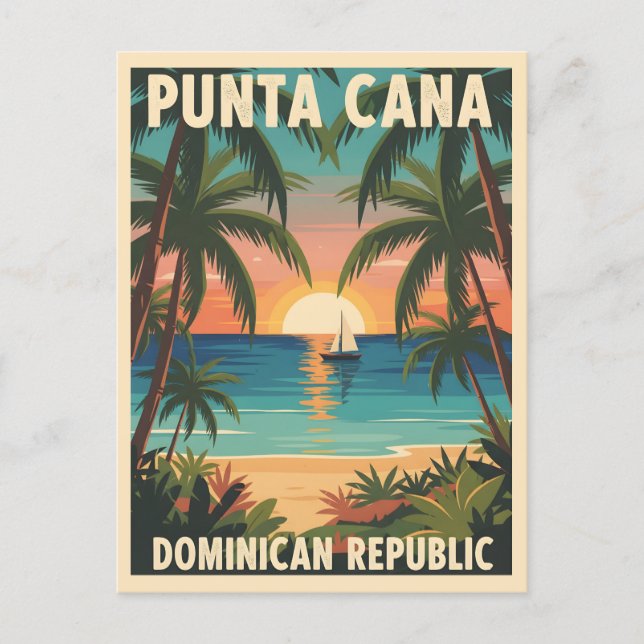 Punta Cana Dominican Republic Tropical Sunset  Postcard (Front)