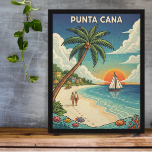 Punta Cana Dominican Republic Vintage Travel Poster