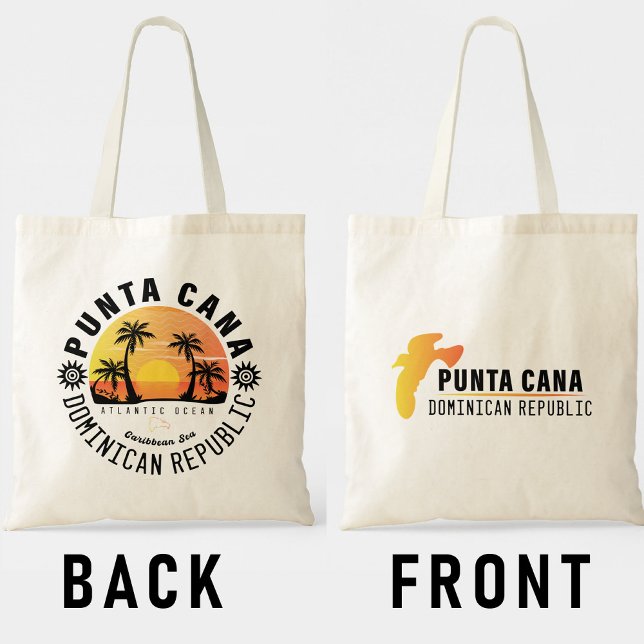 Punta Cana Dominican Retro Sunset Souvenir 60s Tote Bag (Creator Uploaded)