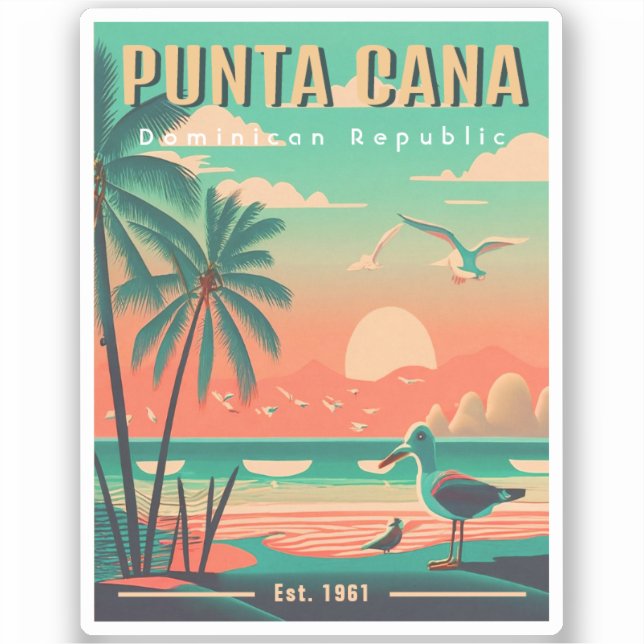 Punta Cana DR Retro Flamingos Souvenir 1950s (Front)
