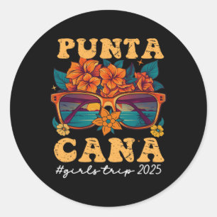 Punta Cana Girls Trip 2025 Matching Group Vacation Classic Round Sticker