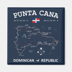 Punta Cana Map Magnet