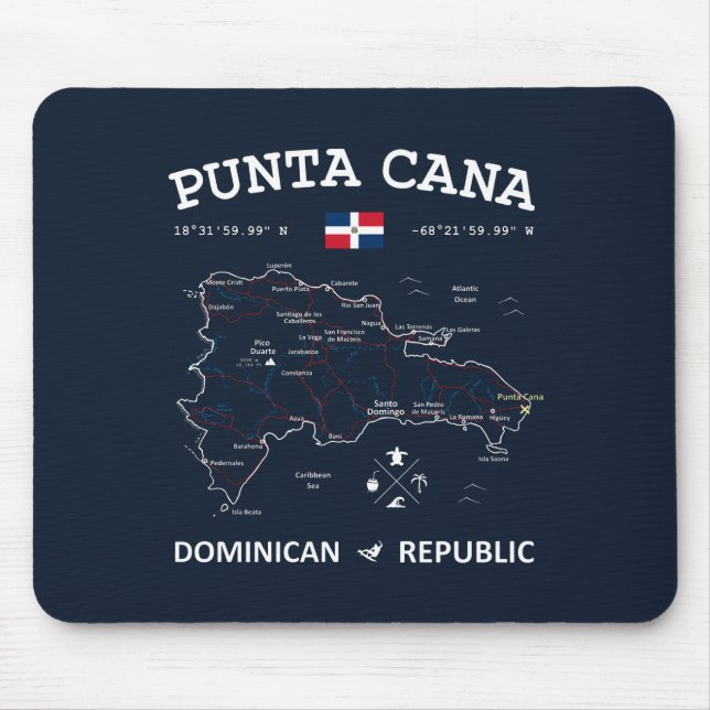 Punta Cana Map Mouse Pad (Front)