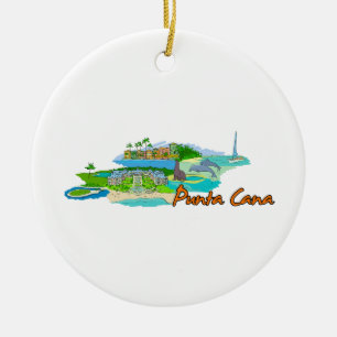 Punta Cana - Mexico.png Ceramic Tree Decoration