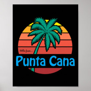 Punta Cana Retro Summer Palm Tree Beach Gift Men W Poster