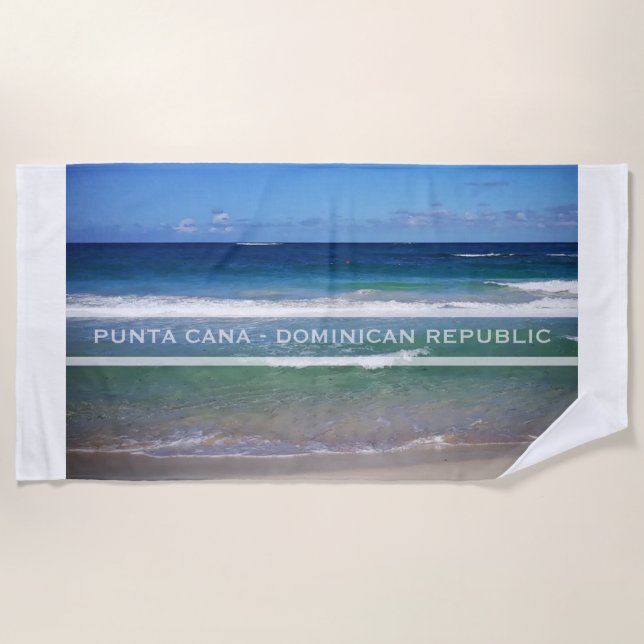Punta Cana Sea, Dominican Republic Beach Towel (Front)