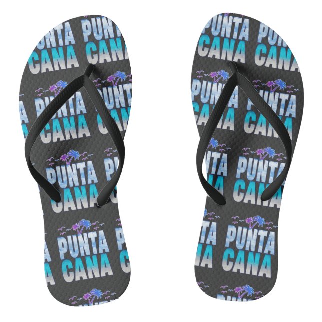 Punta Cana Summer Vacation Matching T-Shirt Thongs (Footbed)