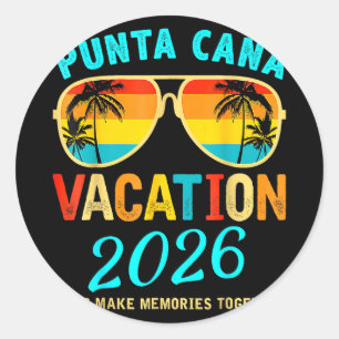 Punta Cana Trip 2026 Beach Vacation Summer Classic Round Sticker