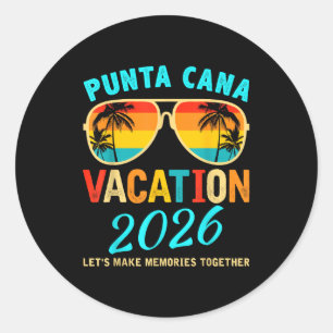 Punta Cana Trip 2026 Beach Vacation Summer Hollida Classic Round Sticker