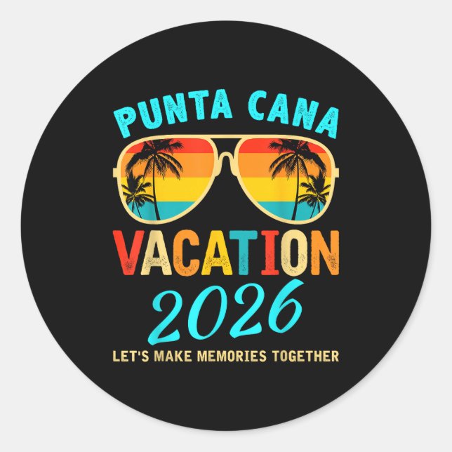 Punta Cana Trip 2026 Beach Vacation Summer Hollida Classic Round Sticker (Front)
