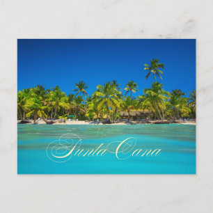 Punta Cana Tropical Palm Trees on Sandy Beach View Postcard