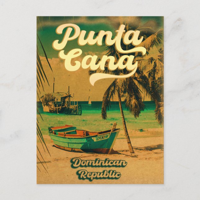 Punta Cana Tropical Wedding Save the Dates Postcard (Front)