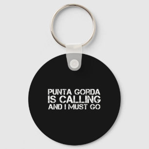 Punta Gorda Fl Florida Funny City Trip Home Roots Key Ring