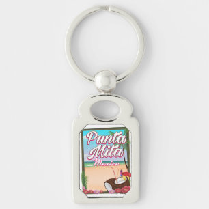Punta Mita, Mexico Beach travel poster Key Ring