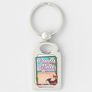 Punta Mita, Mexico Beach travel poster Key Ring