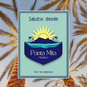 Punta Mita Mexico vacation teal Postcard