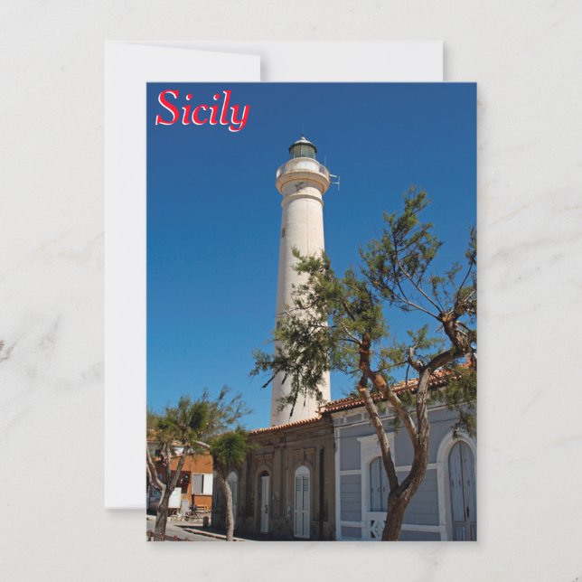 Punta Secca lighthouse, Sicily, Italy card (Front)