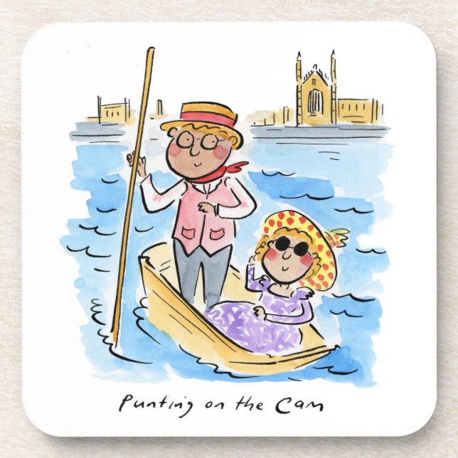 Punting on the Cam, Cambridge Coaster (Front)
