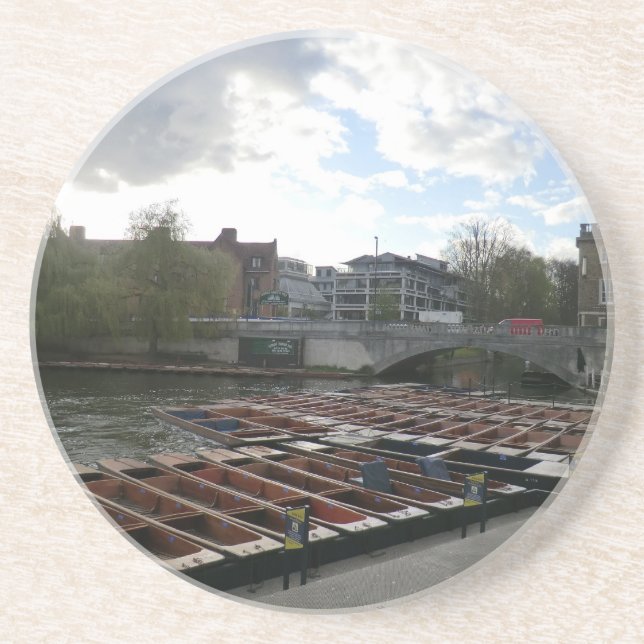 Punts on the River Cam in Cambridge Coaster (Front)