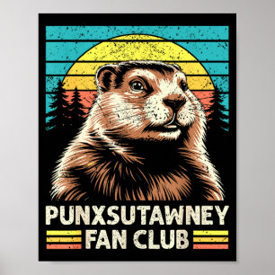 Punxsutawney Groundhog Retro Fan Club Vintage Suns Poster