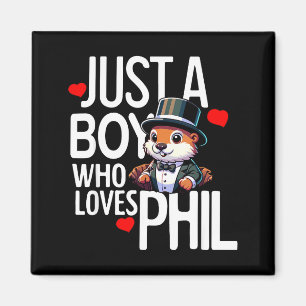 Punxsy Phils Cute Groundhog Day Feb 2nd Holiday Bo Magnet
