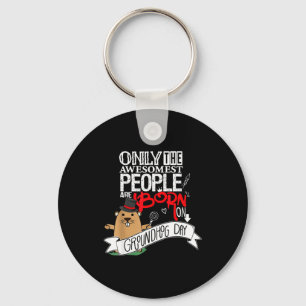 Punxsy Phils Cute Groundhog Day February 2nd Birth Key Ring